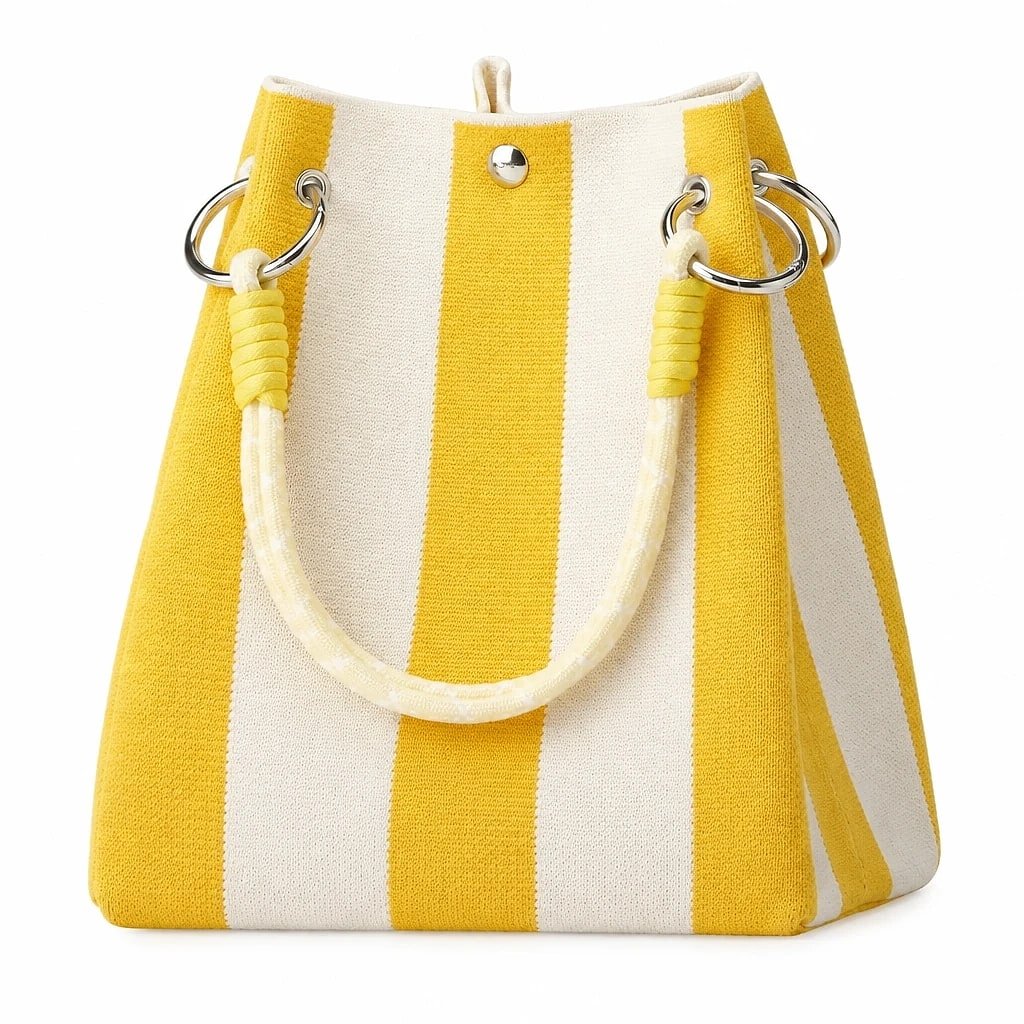 Bolso de Tela Mini Rayas Amarillo