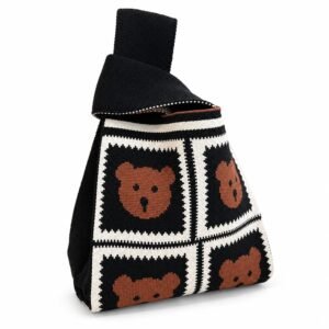 Bolso de nudo negro con ositos