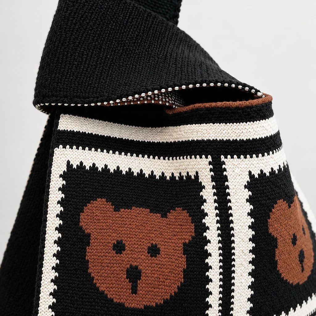 Bolso Tejido Oso, Talla Única