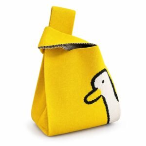 Bolso de mano amarillo con pato