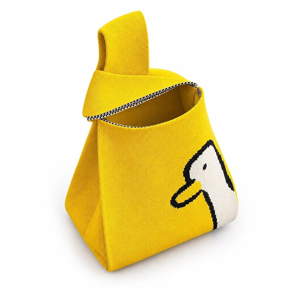 Bolso Tote Amarillo Pato Tejido