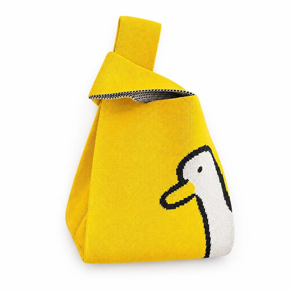 Bolso Tote Amarillo Pato Tejido