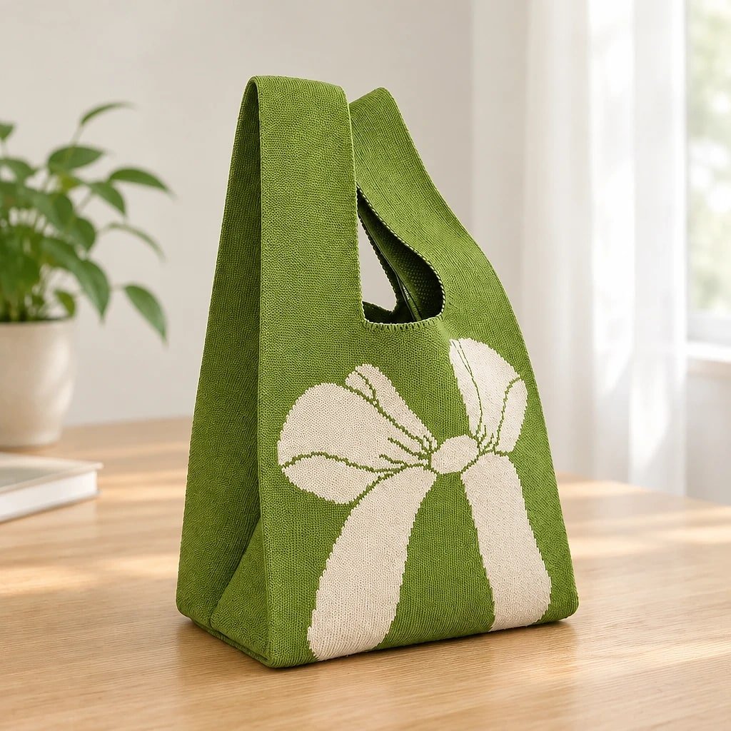 Bolso Tote Bucket de Punto Verde