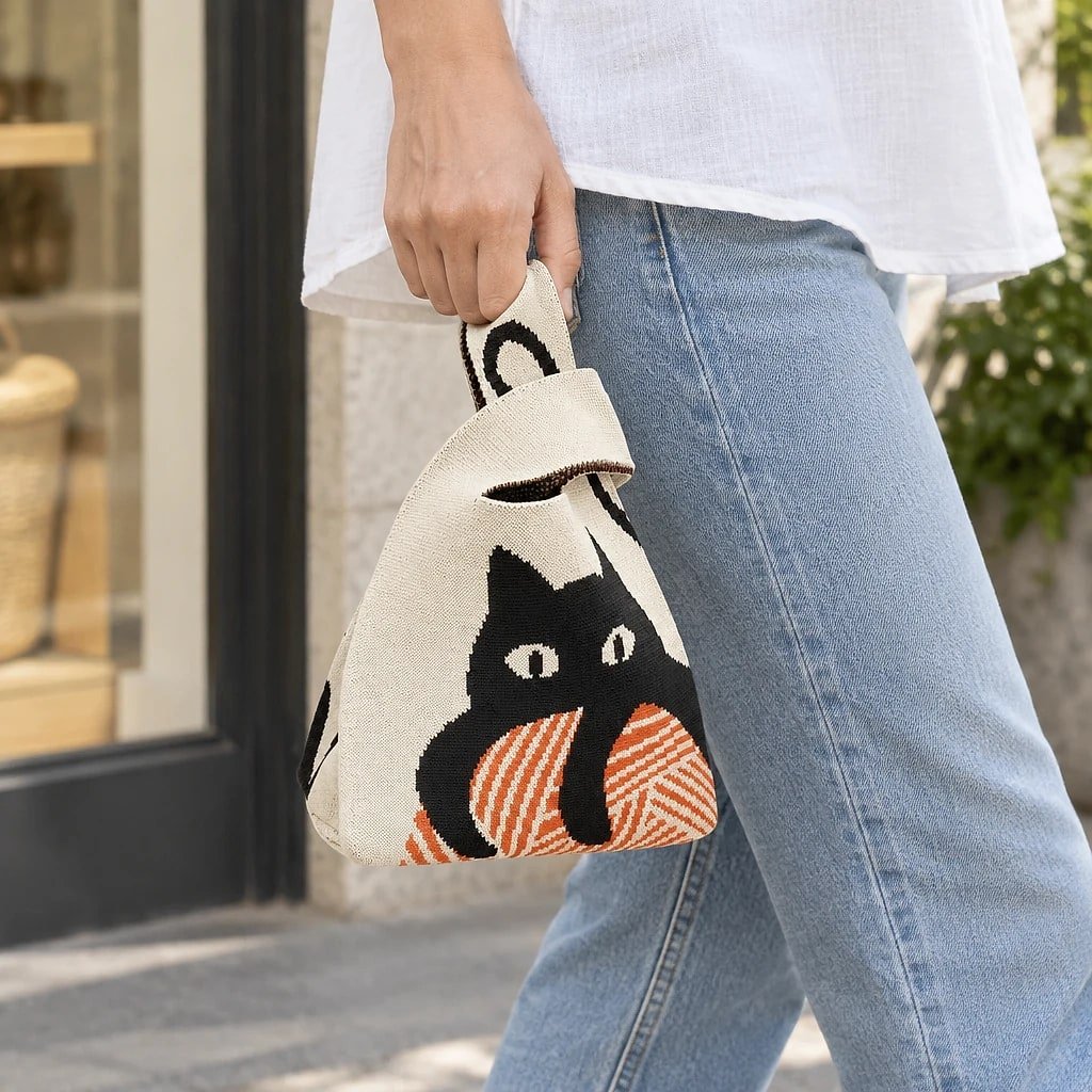 Bolso Tote Bucket Tejido Mujer
