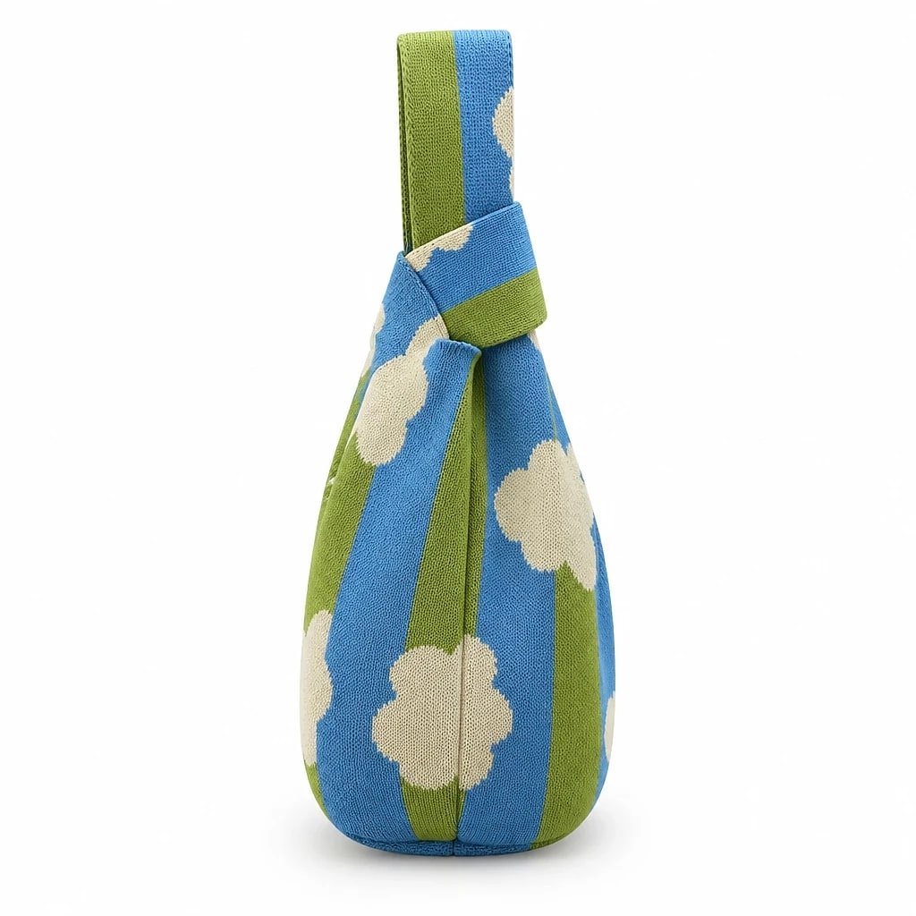 Bolso Tote Bucket Tejido Rayas