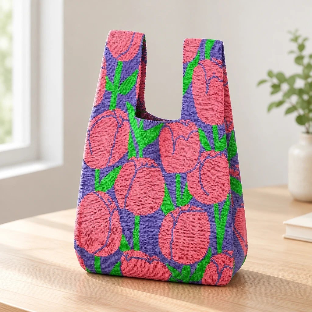 Bolso Tote Bucket Tulipanes