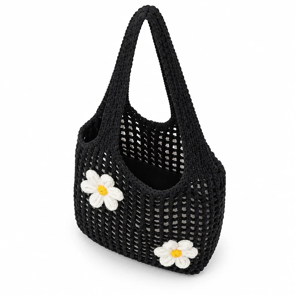 Bolso Tote de Punto Negro