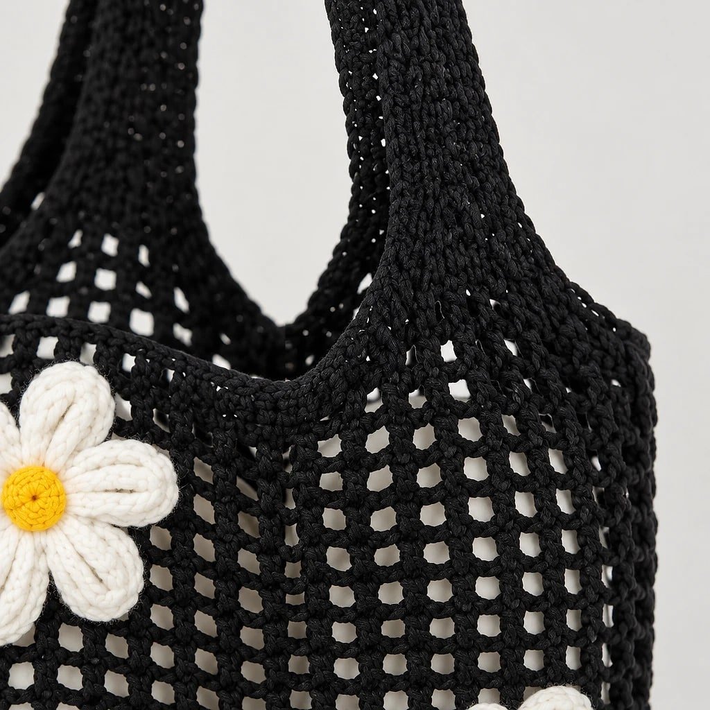 Bolso Tote de Punto Negro
