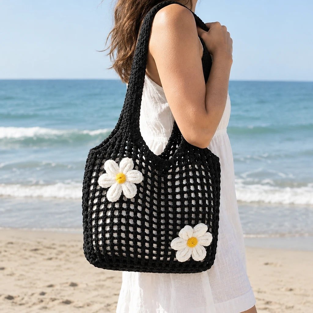 Bolso Tote de Punto Negro