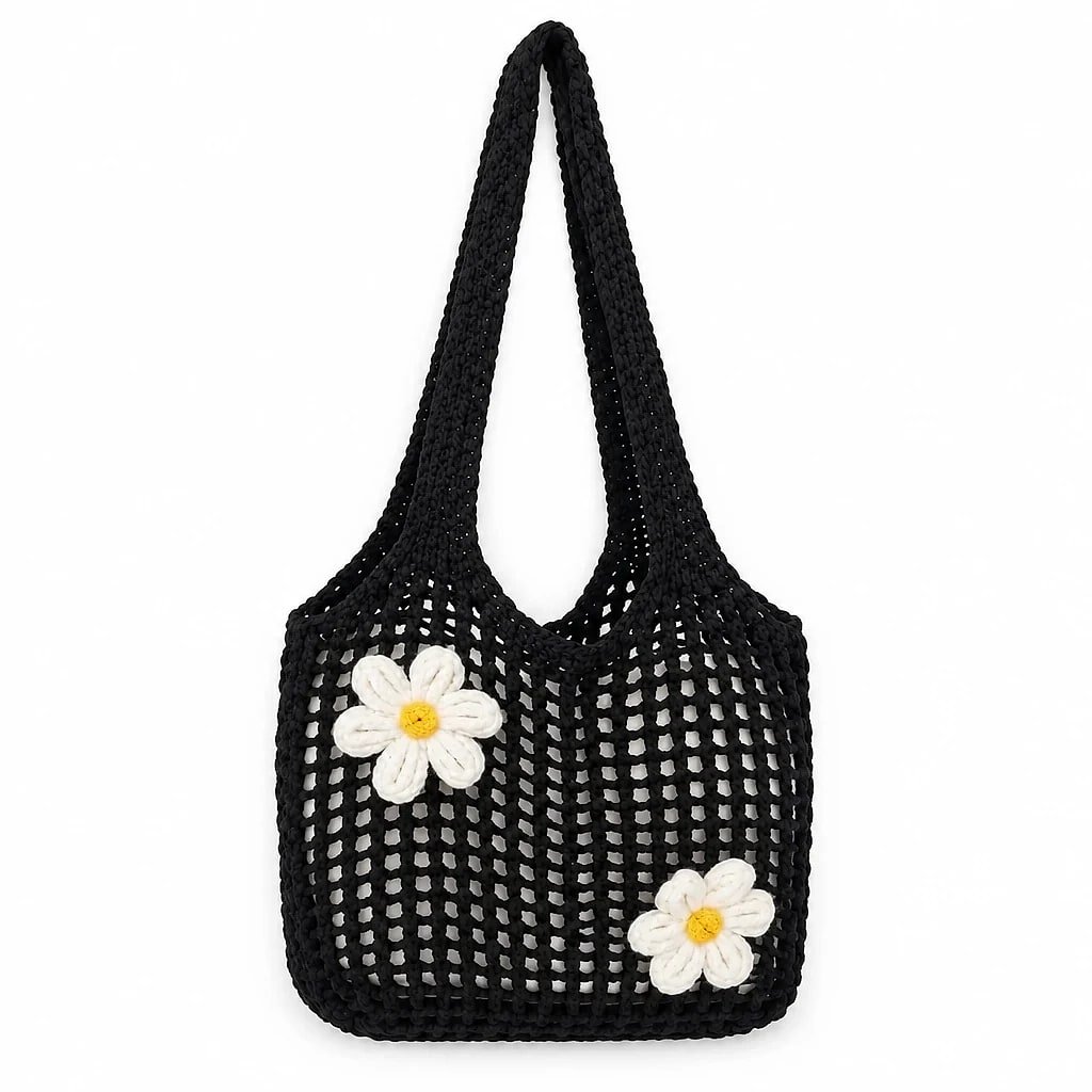Bolso Tote de Punto Negro