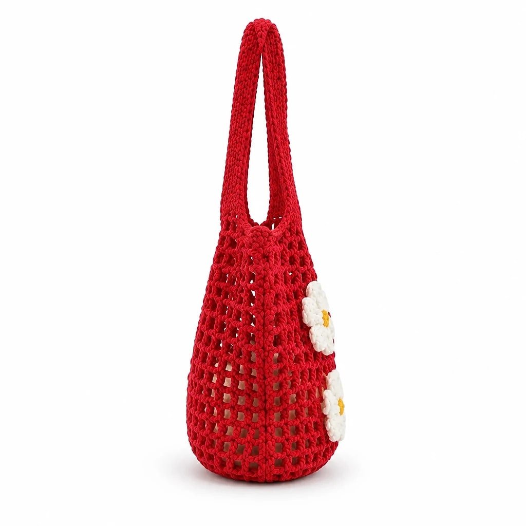Bolso Tote de Punto Rojo