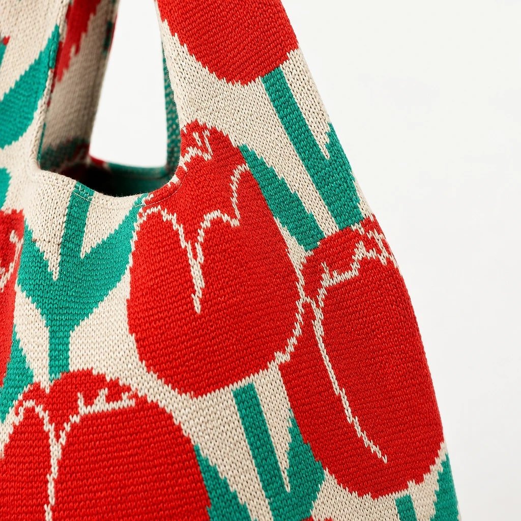 Bolso Tote de Punto Tulipanes