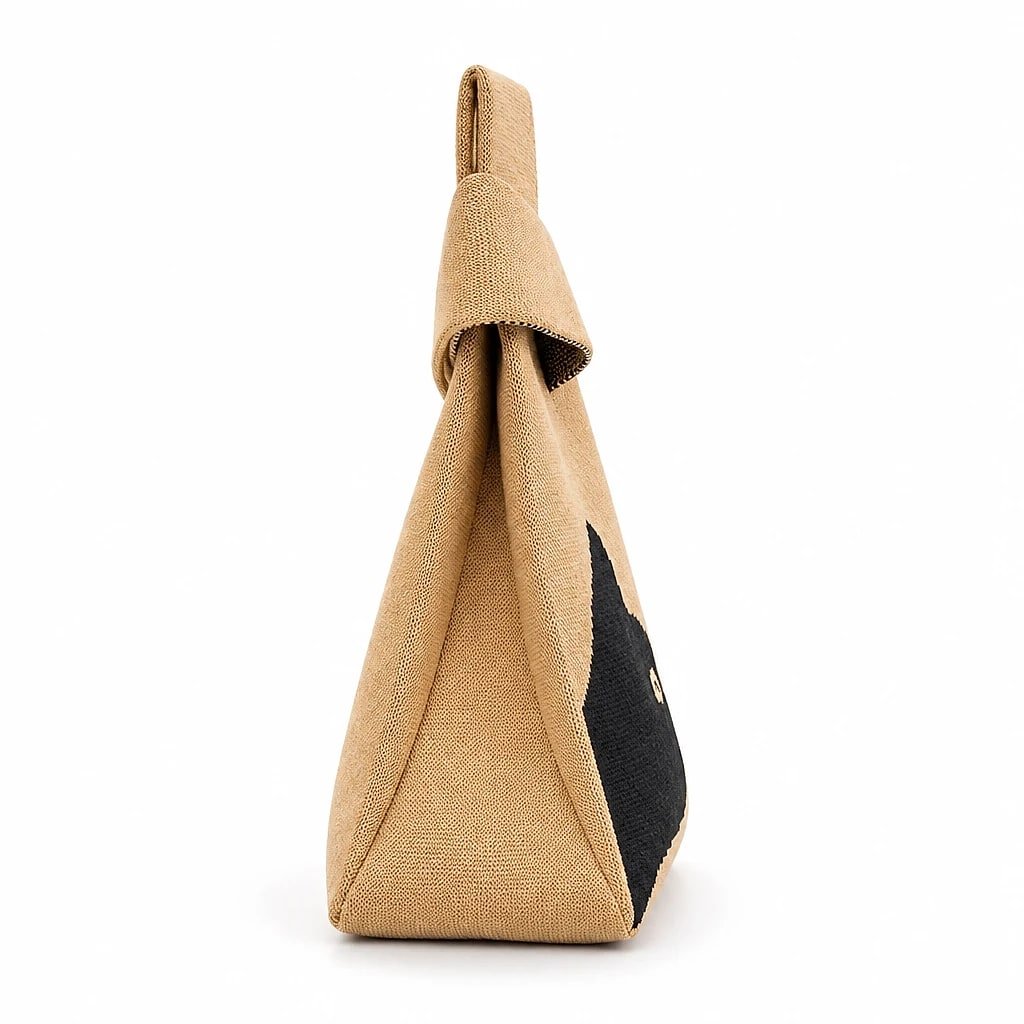 Bolso Tote Mini Tejido Gato Beige