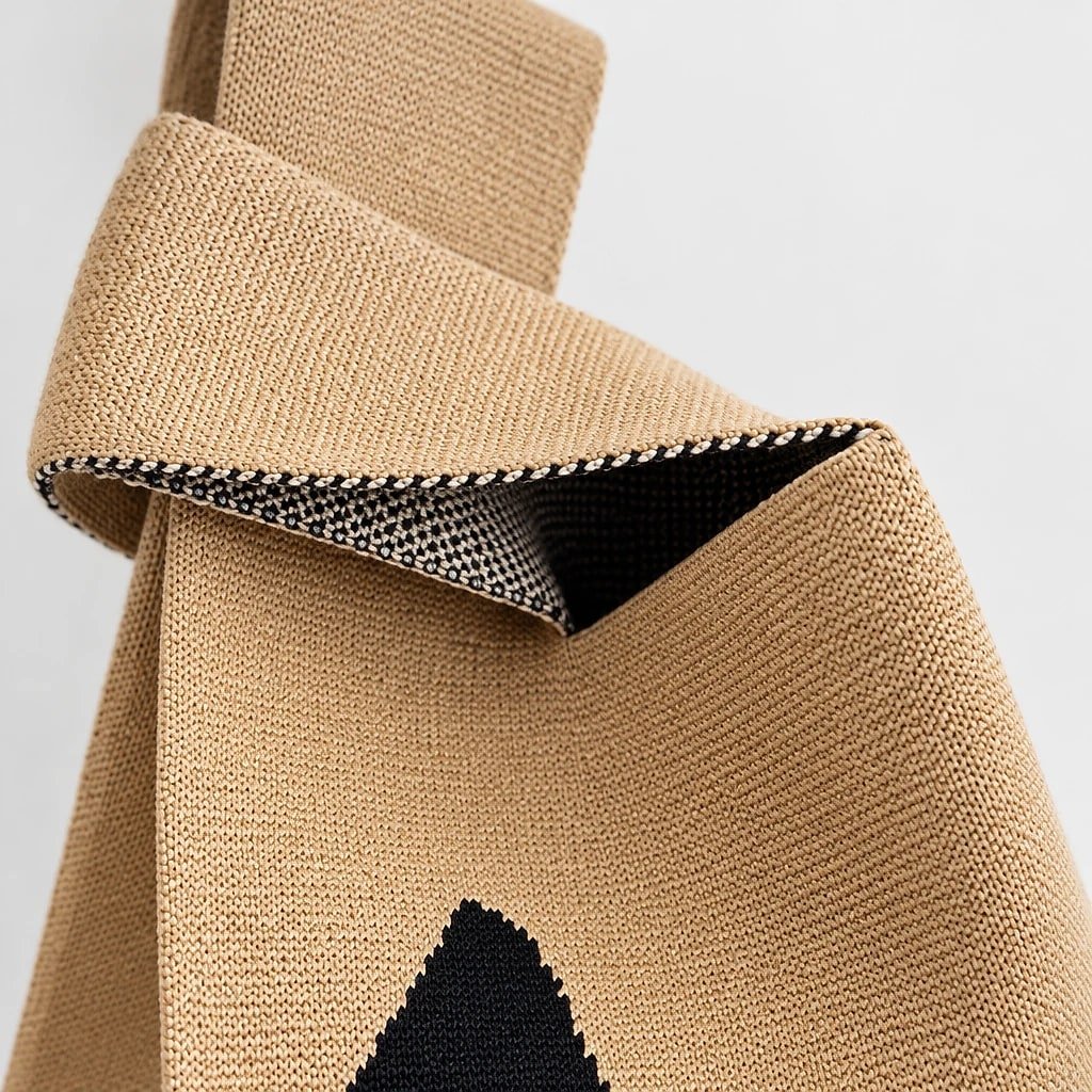 Bolso Tote Mini Tejido Gato Beige