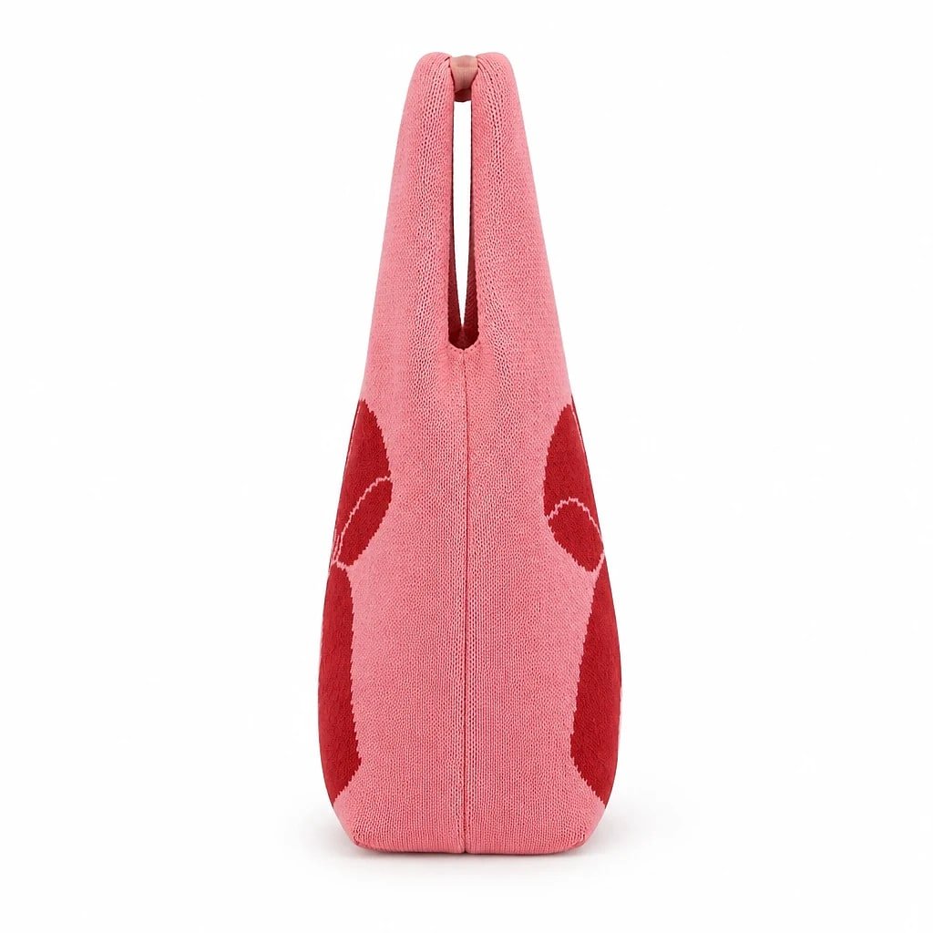 Bolso Tote Punto Rosa Lazo