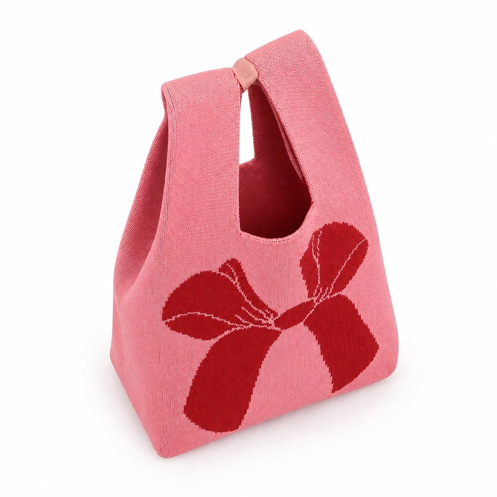 Bolso Tote Punto Rosa Lazo