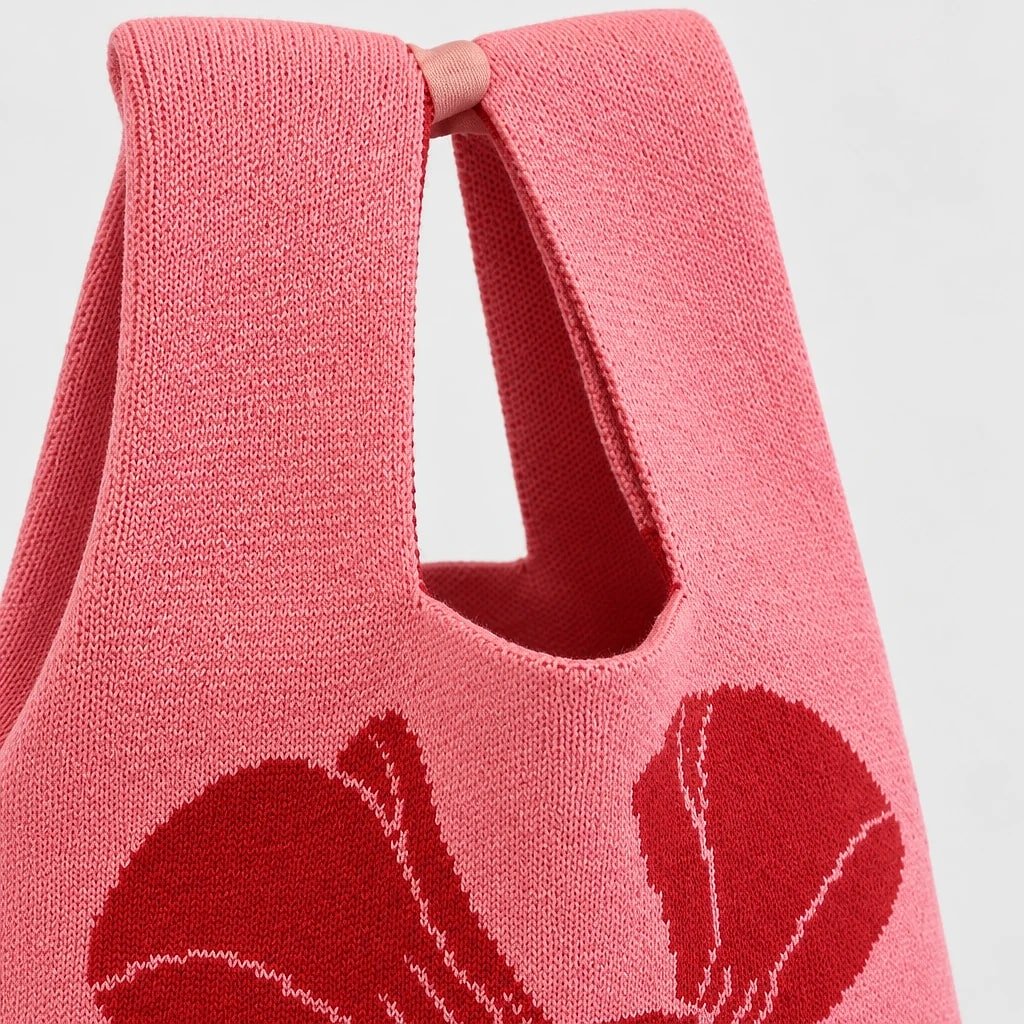 Bolso Tote Punto Rosa Lazo
