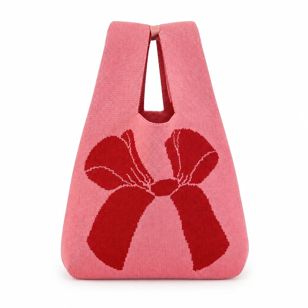 Bolso Tote Punto Rosa Lazo