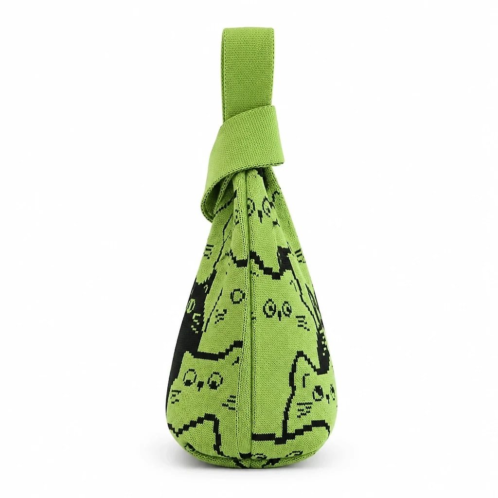 Bolso Tote Punto Verde Gatos
