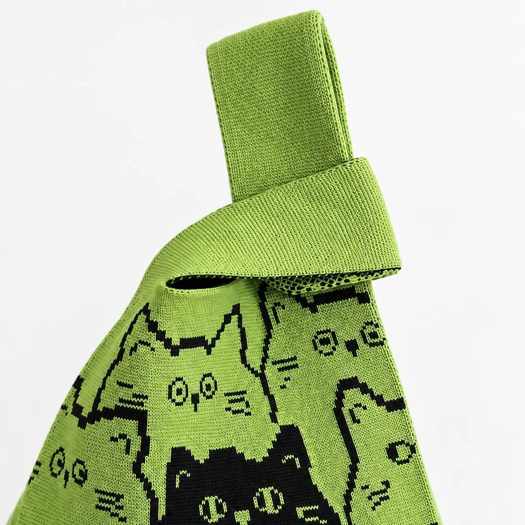 Bolso Tote Punto Verde Gatos