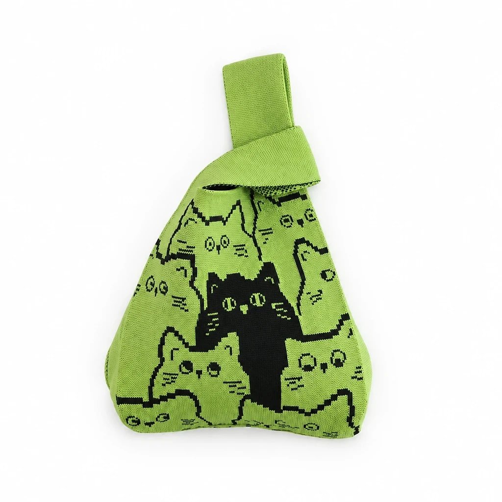 Bolso Tote Punto Verde Gatos