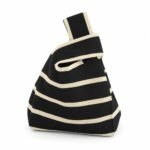 Bolso de nudo de rayas negro y beige