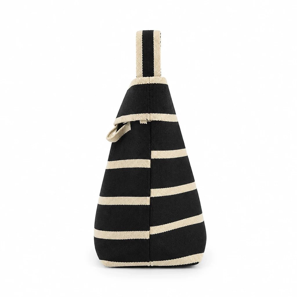 Bolso Tote Rayas Negro y Beige