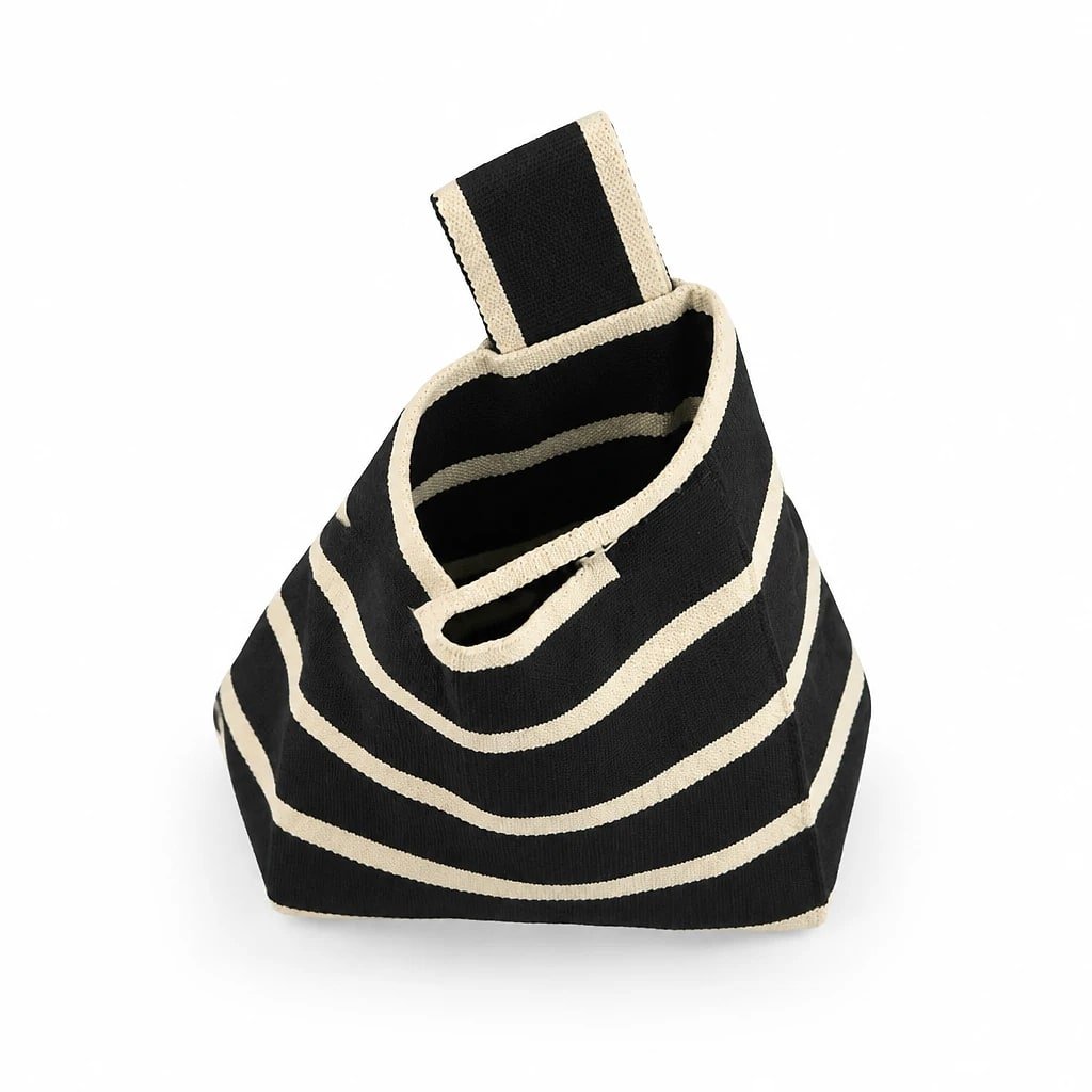 Bolso Tote Rayas Negro y Beige