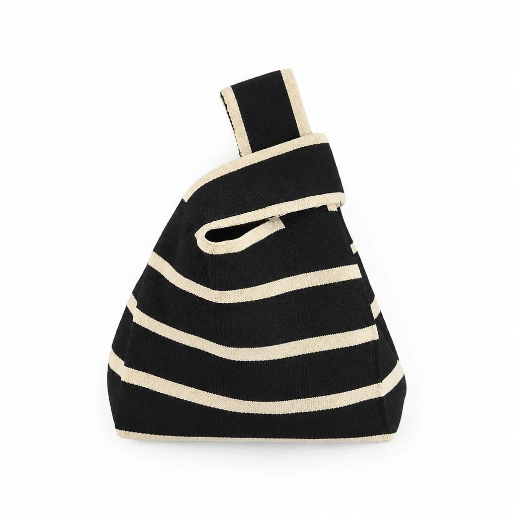 Bolso Tote Rayas Negro y Beige