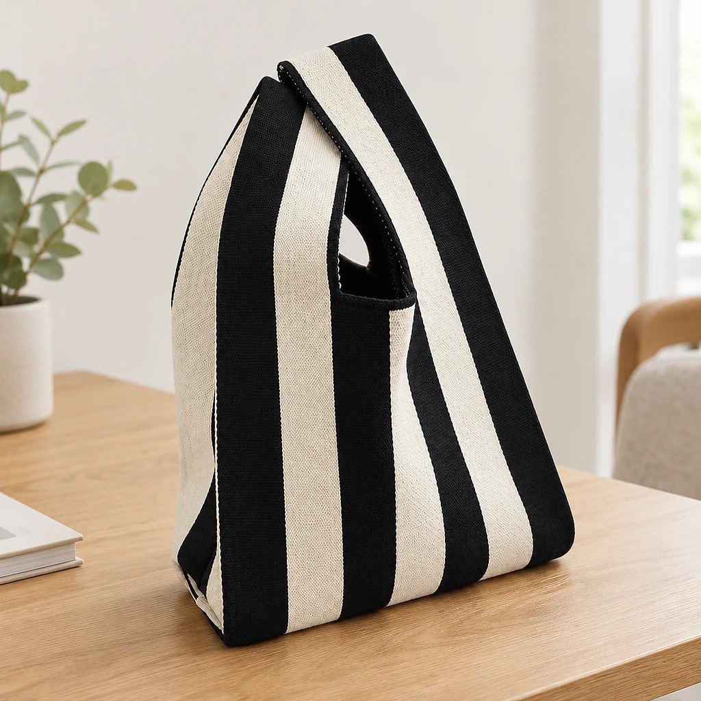 Bolso Tote Rayas Tejido