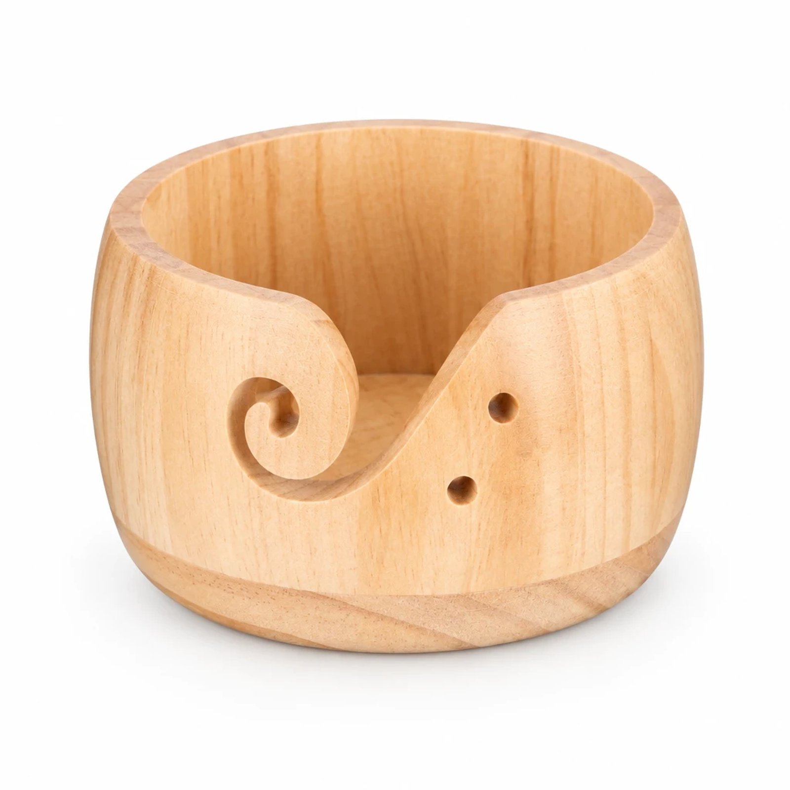 Cuenco para ovillos de madera clara