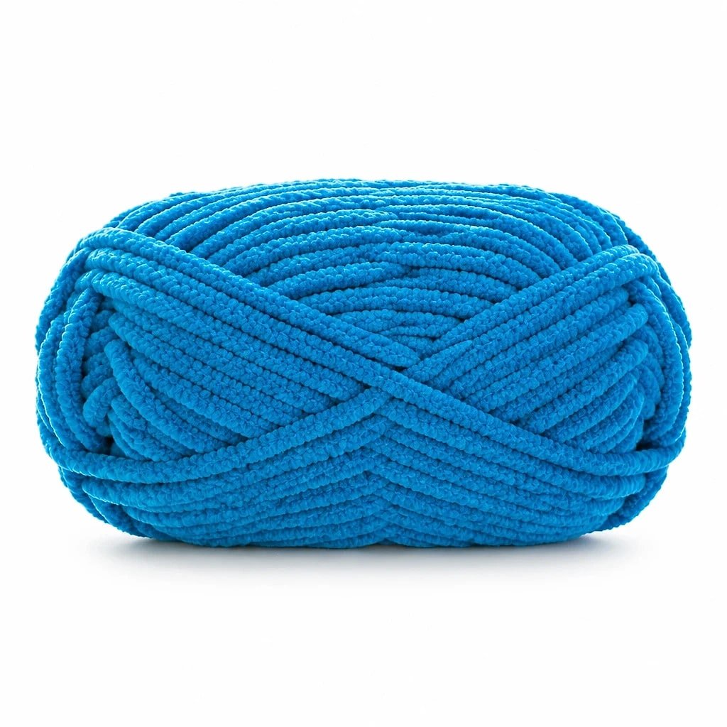 Hilo Chenilla Terciopelo Azul