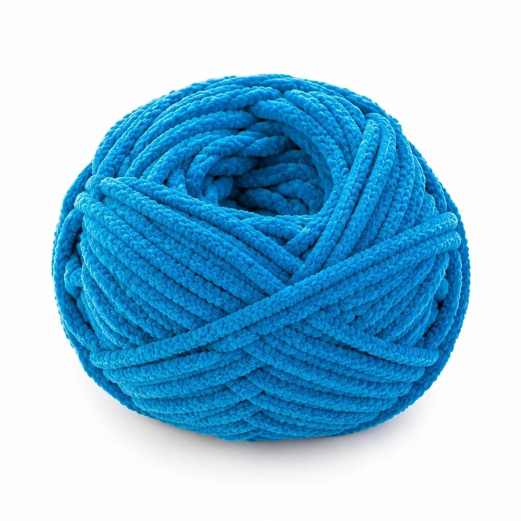 Hilo Chenilla Terciopelo Azul