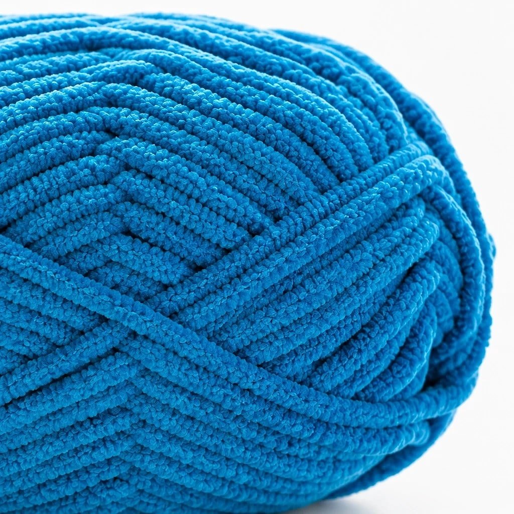 Hilo Chenilla Terciopelo Azul