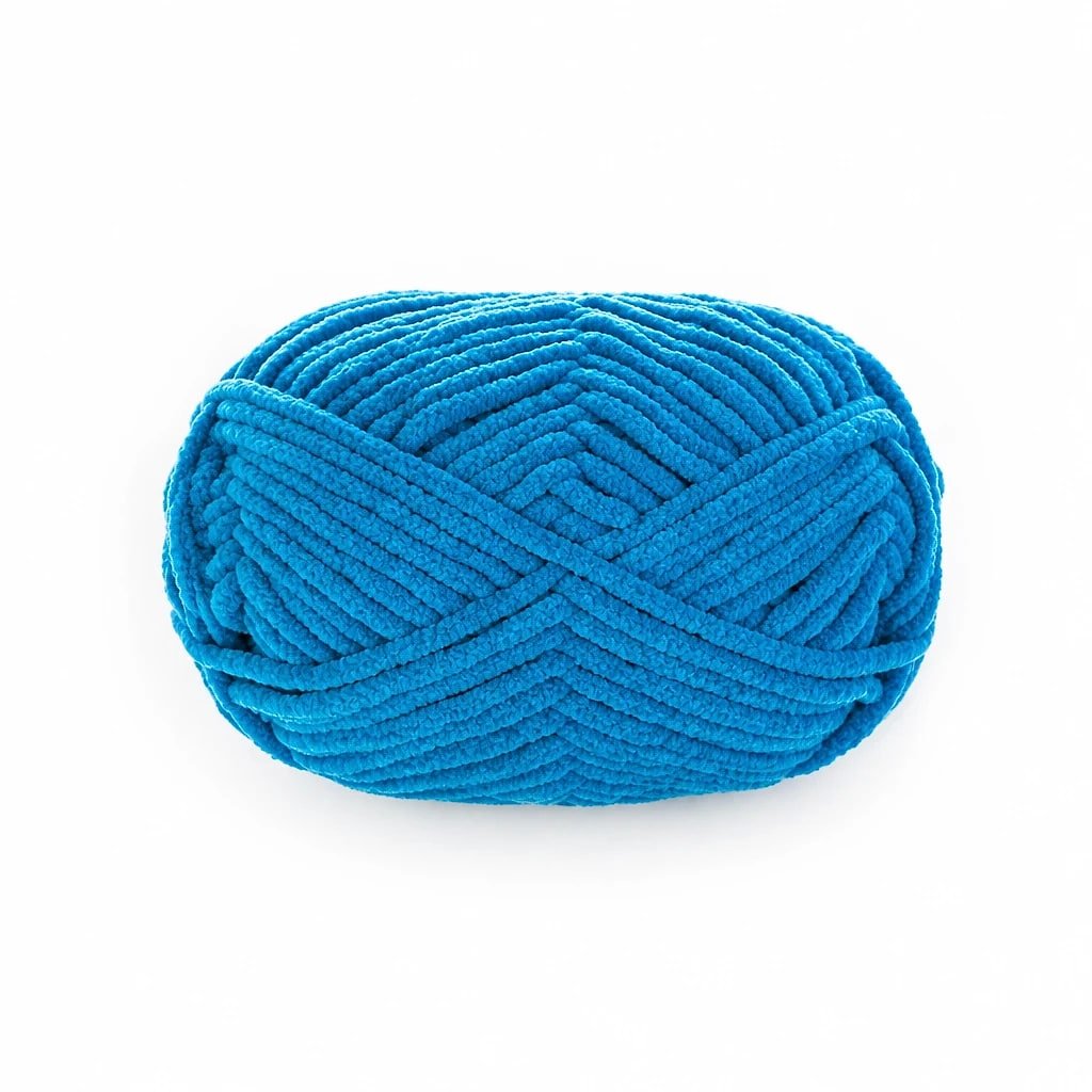 Hilo Chenilla Terciopelo Azul