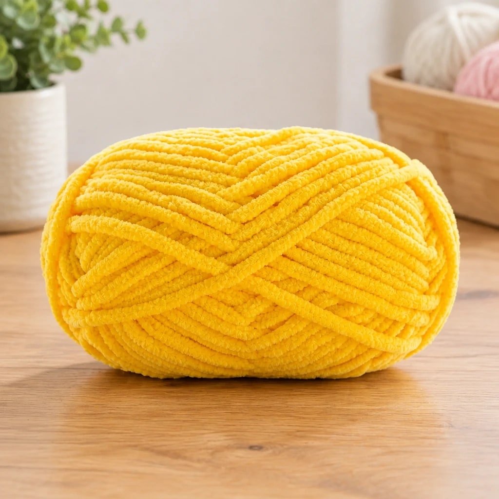 Hilo de Chenilla Amarillo, 50 g