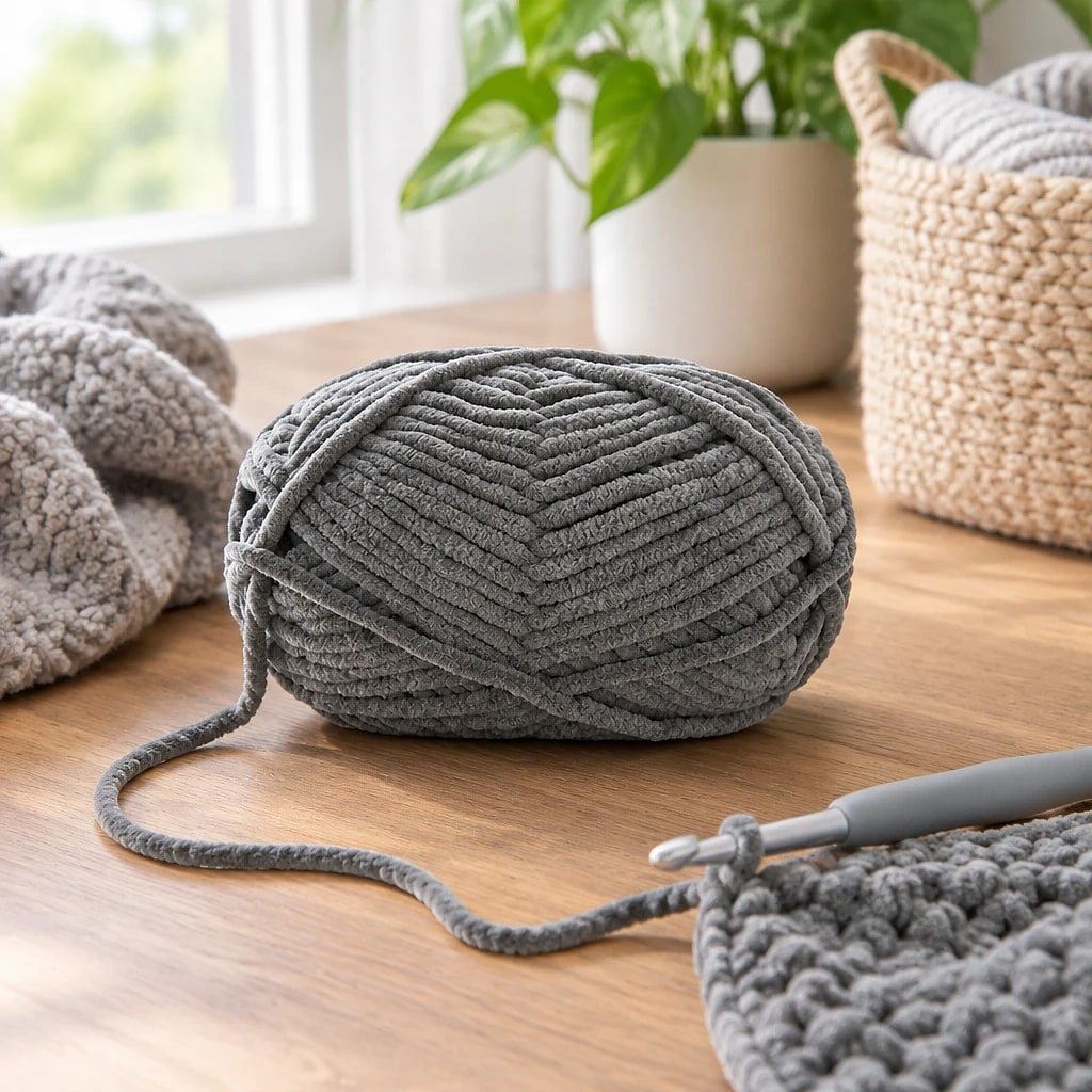 Hilo de Chenilla Gris 50g