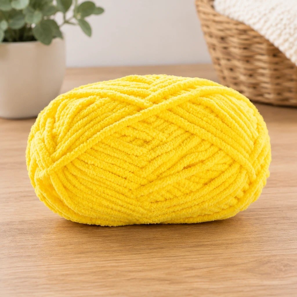 Hilo de Chenilla Grueso Amarillo