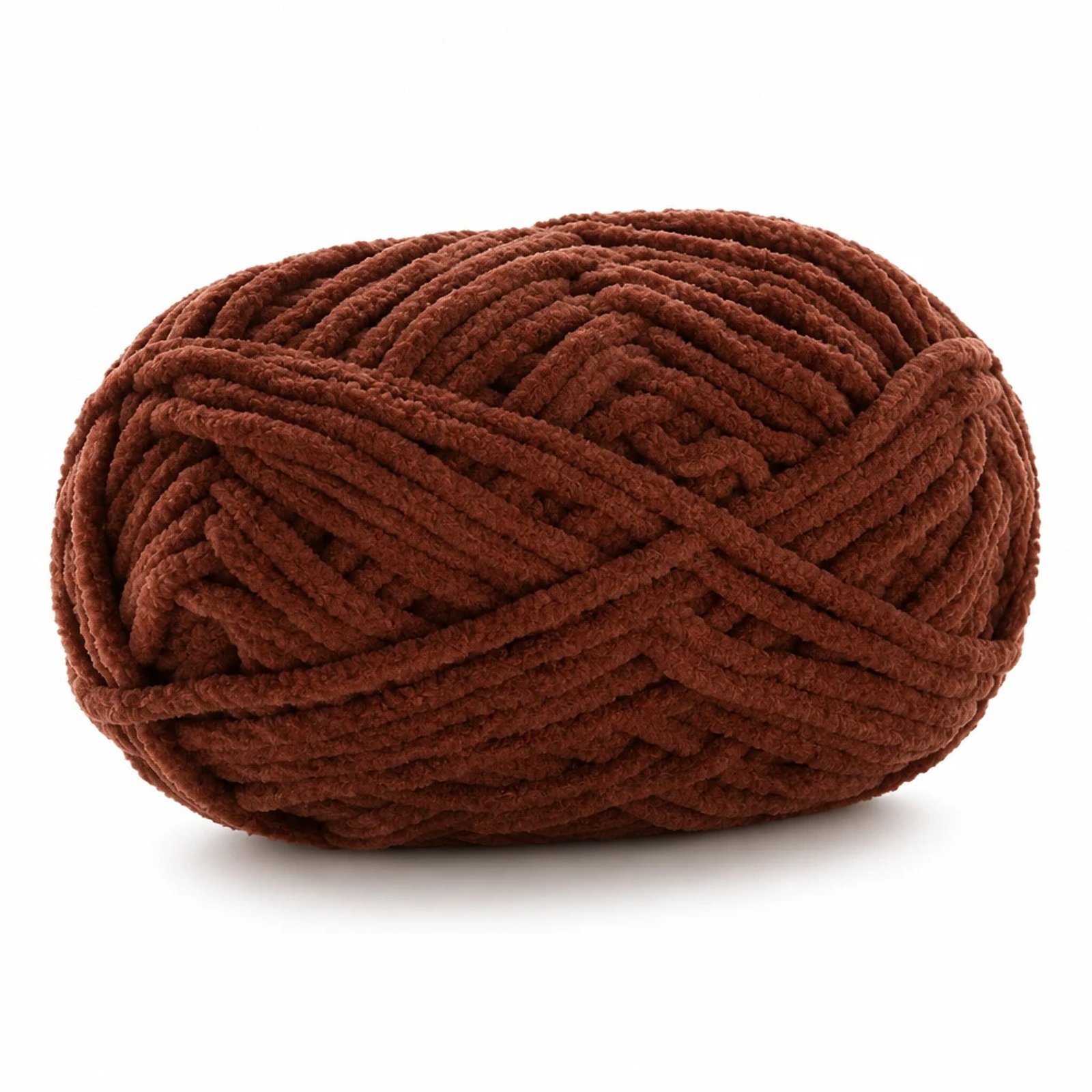 Hilo de chenilla marrón rojizo, 50 g