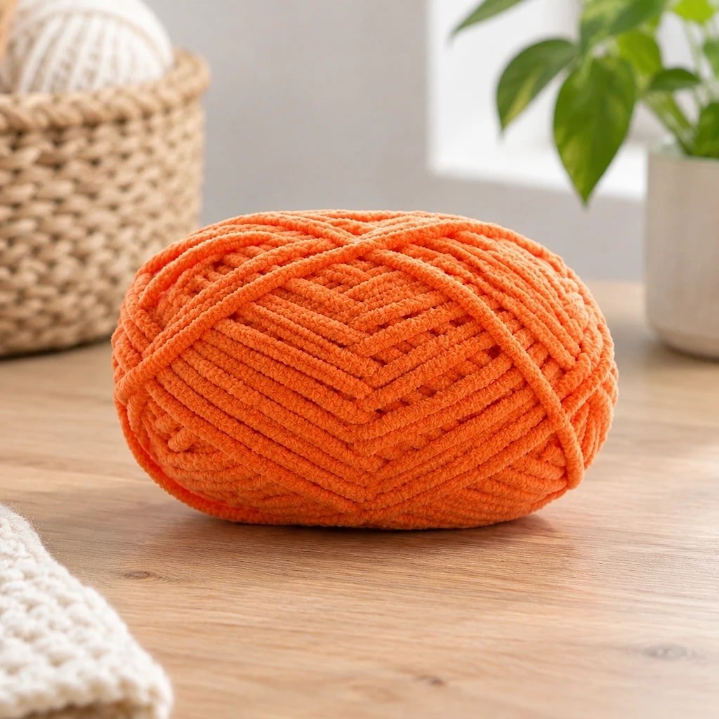 Hilo de Chenilla Grueso Naranja