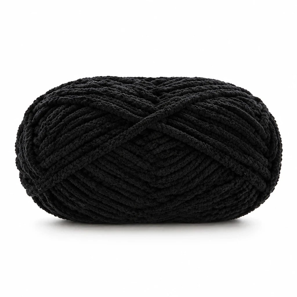 Hilo de Chenilla Grueso Negro