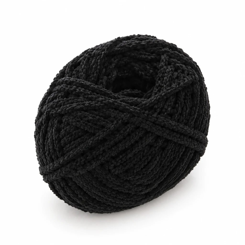 Hilo de Chenilla Grueso Negro