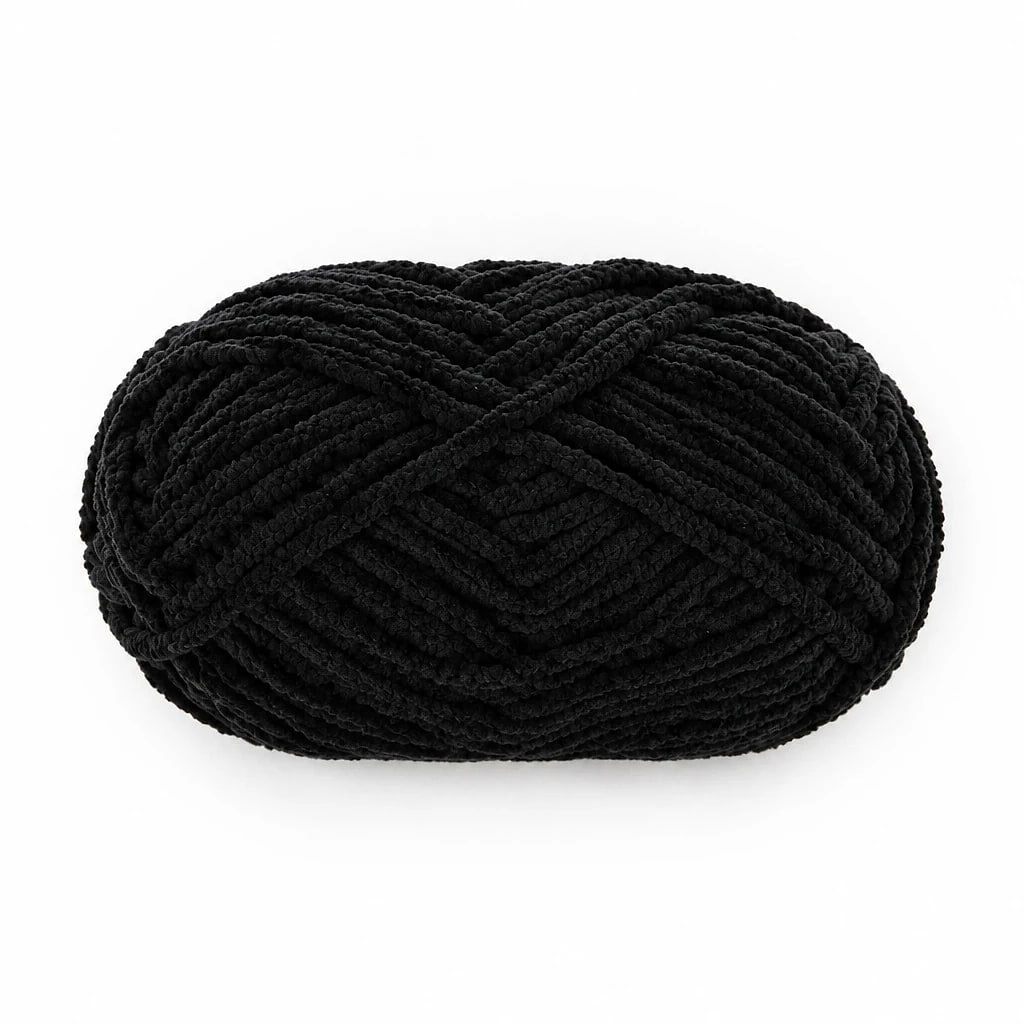 Hilo de Chenilla Grueso Negro