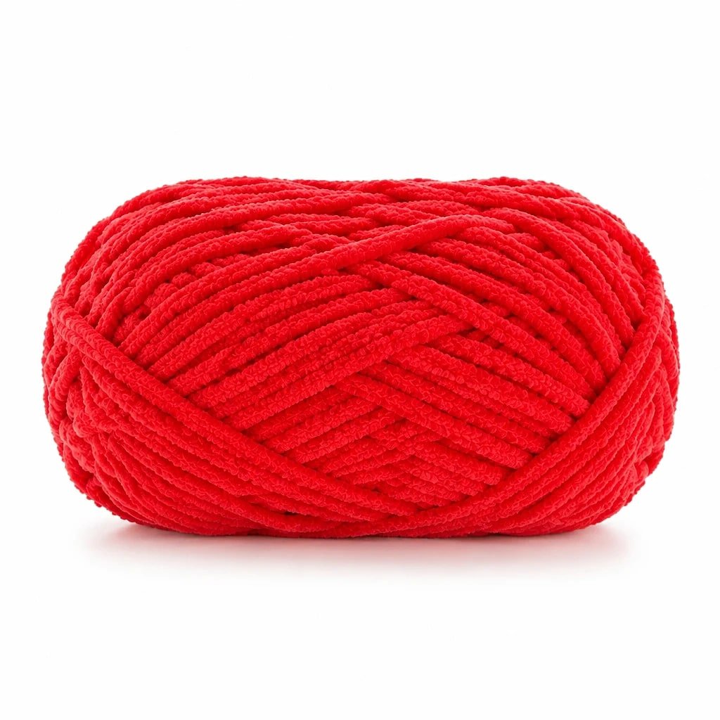 Hilo de Chenilla Grueso Rojo