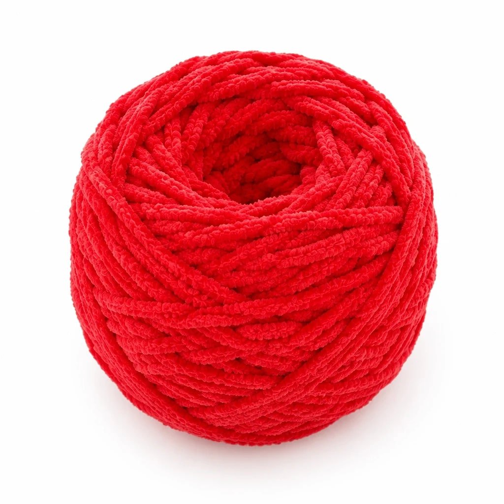 Hilo de Chenilla Grueso Rojo