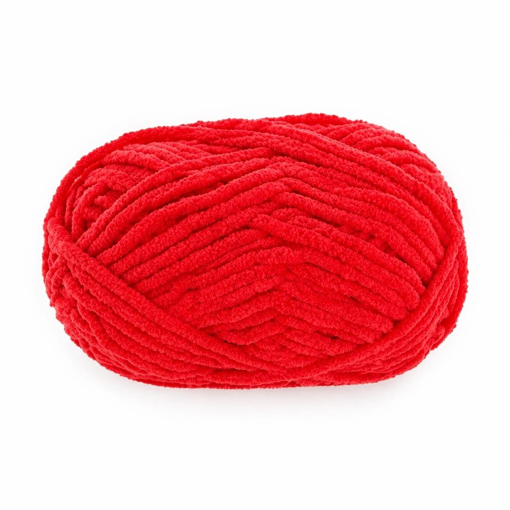 Hilo de Chenilla Grueso Rojo