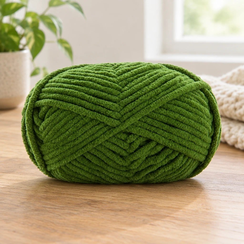Hilo de Chenilla Grueso Verde