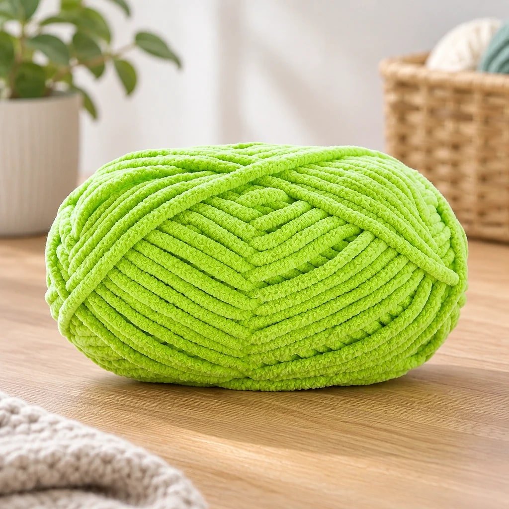 Hilo de Chenilla Grueso Verde