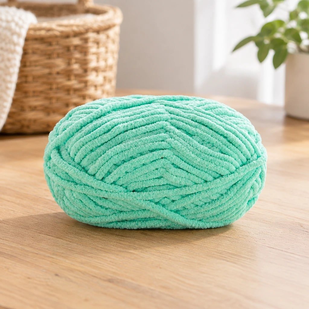 Hilo de Chenilla Grueso, Verde Menta