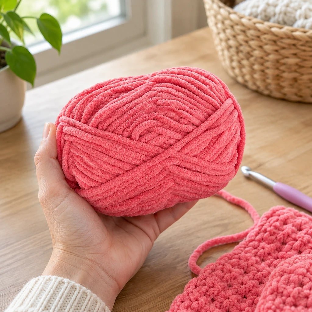 Hilo de Chenilla Rosa 50g